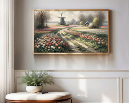 Tulips Spring Landscape Frame TV Art