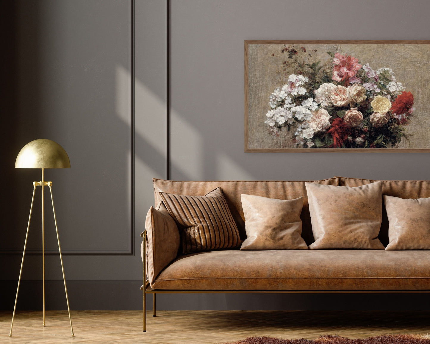 Vintage Floral Still Life Painting Frame TV Art