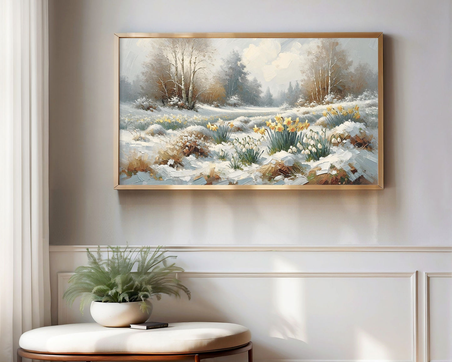 Winter Daffodils in Snow Frame TV Art