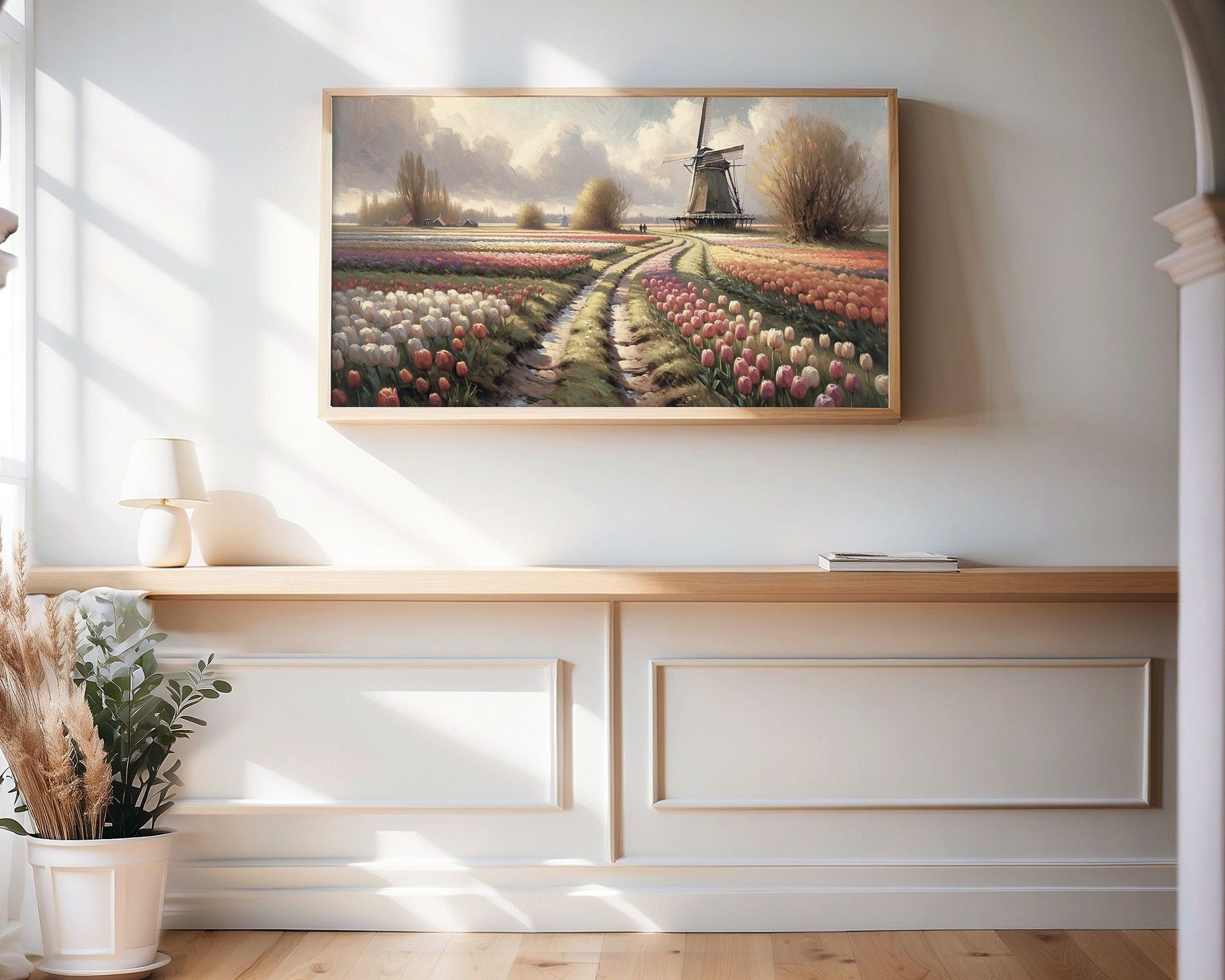 Spring Tulip Landscape Frame TV Art