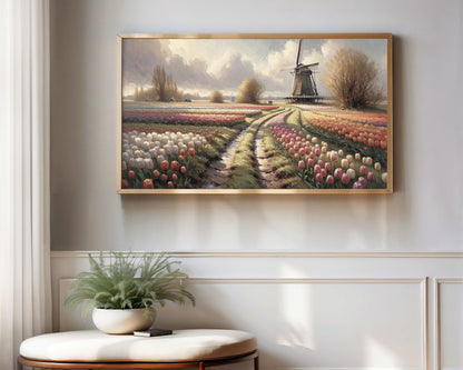 Spring Tulip Landscape Frame TV Art