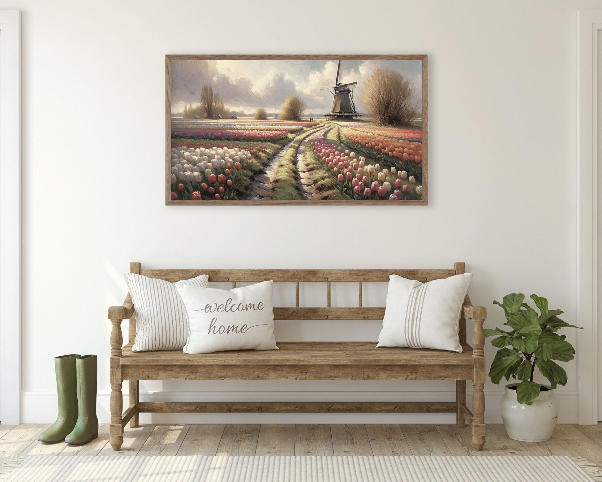 Spring Tulip Landscape Frame TV Art