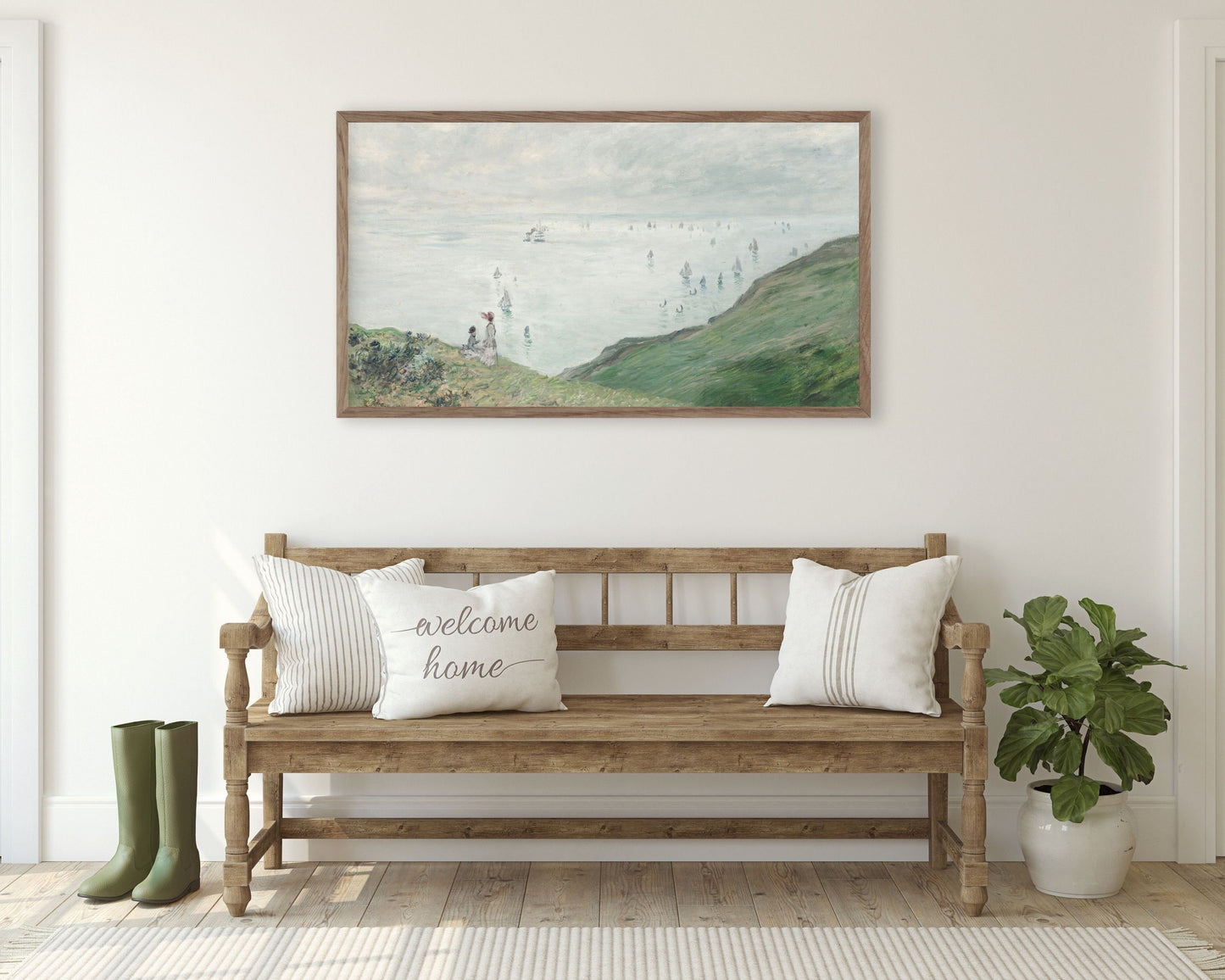 Vintage Coastal Landscape Frame TV Art