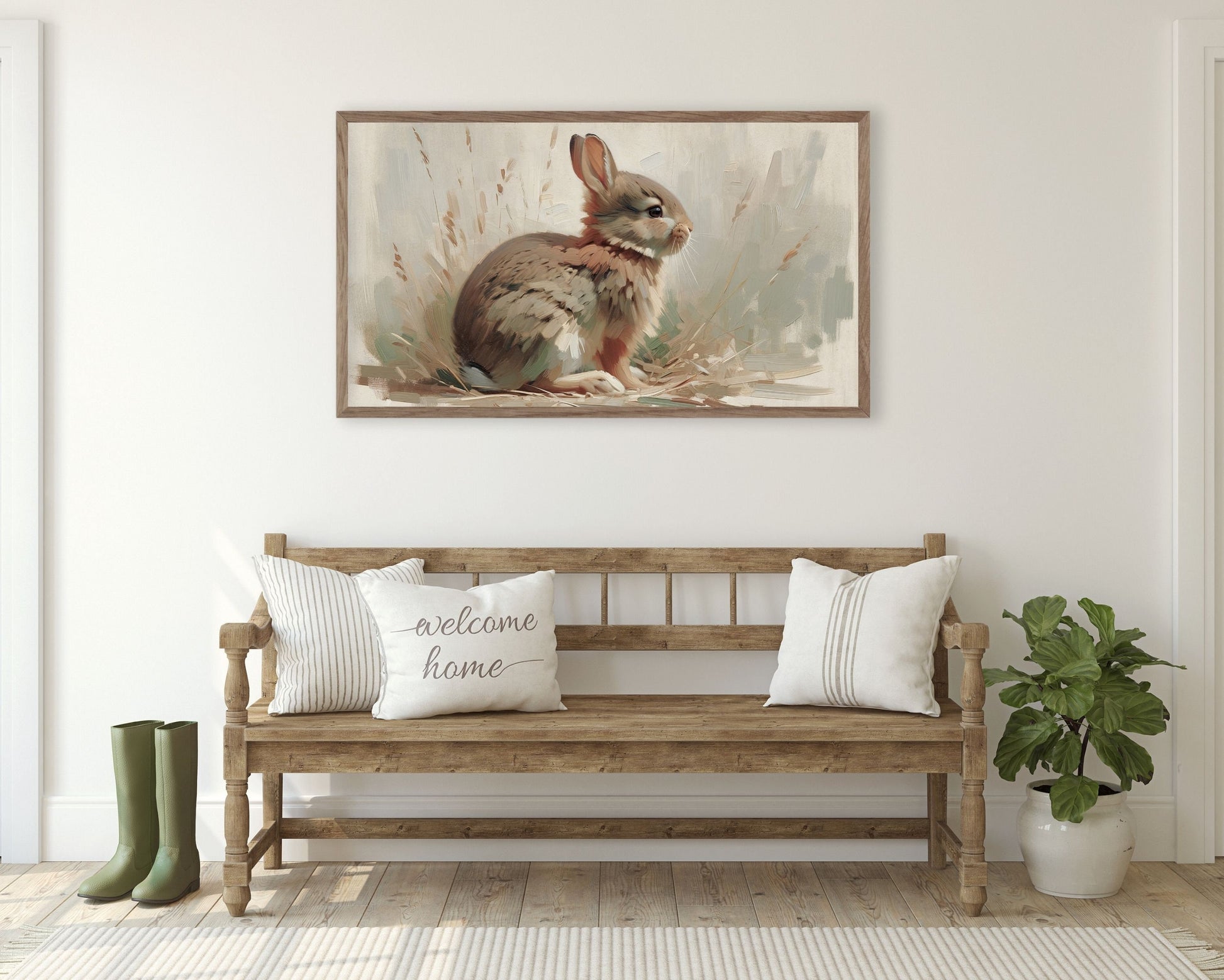Cute Brown Rabbit Frame TV Art