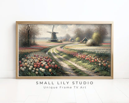 Tulips Spring Landscape Frame TV Art