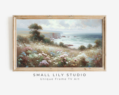 Coastal Wildflower Field Frame TV Art