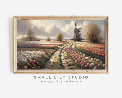 Spring Tulip Landscape Frame TV Art