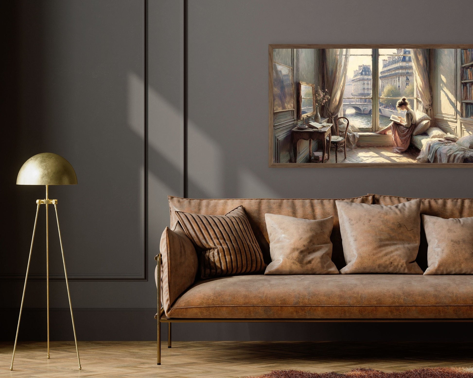 Woman Reading by Window Frame TV Art