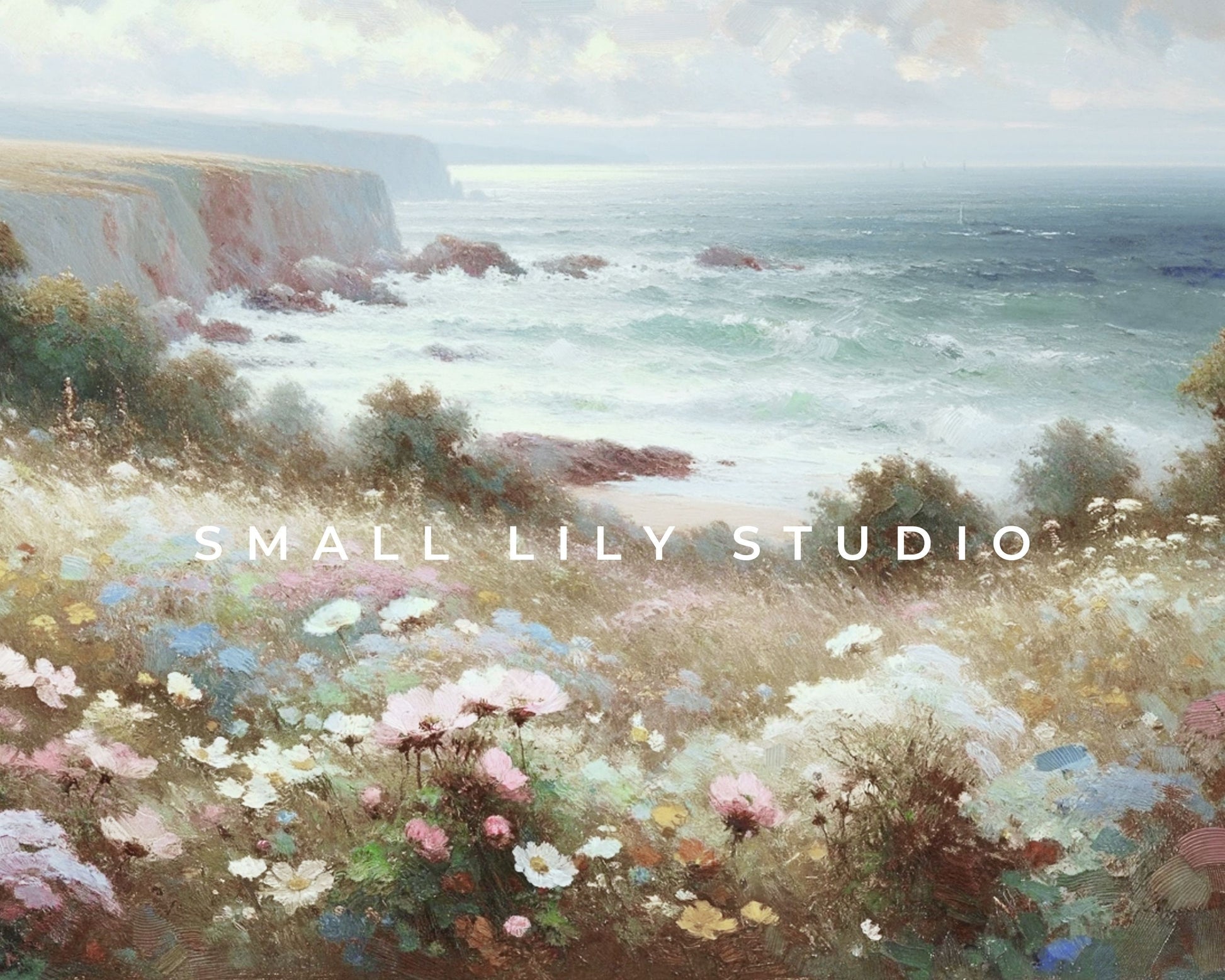 Coastal Wildflower Field Frame TV Art