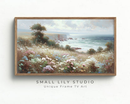 Coastal Wildflower Field Frame TV Art