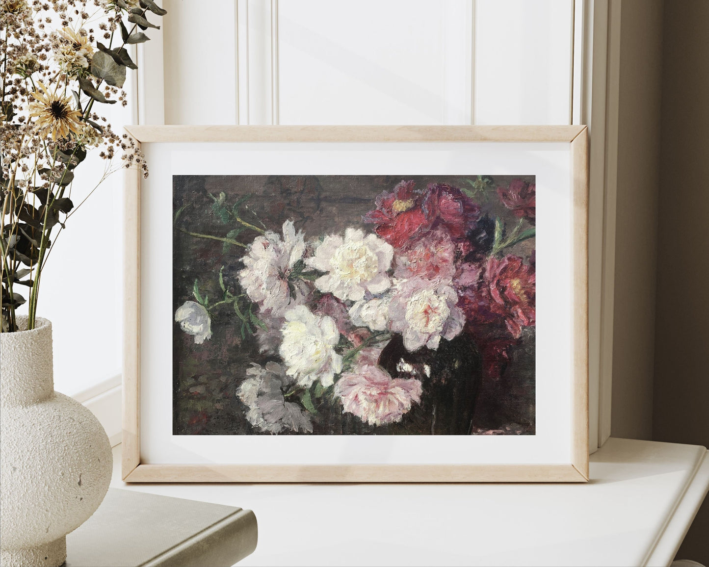 Moody Pink Floral Print Printable Wall Art