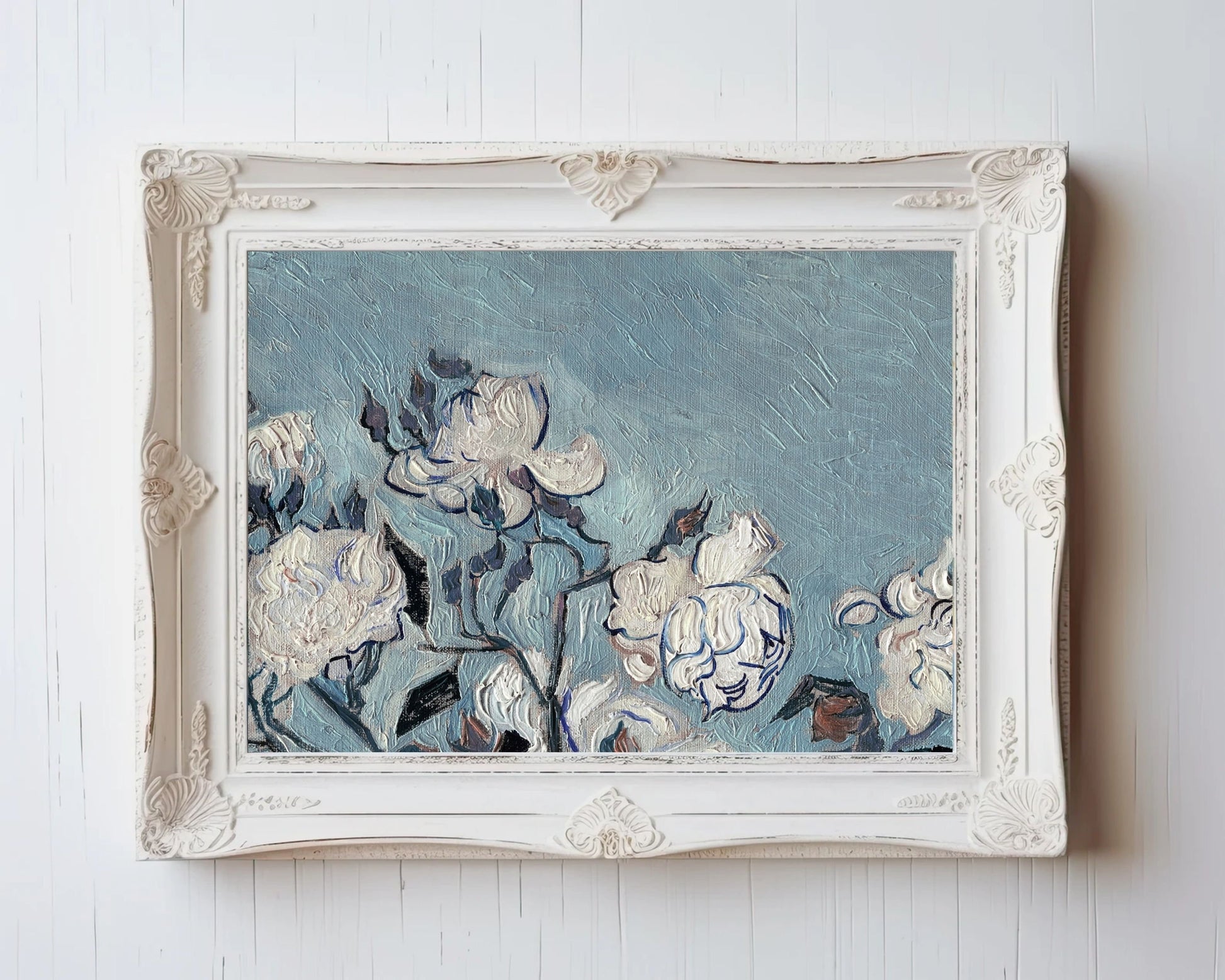 Blue and White Floral Printable Wall Art