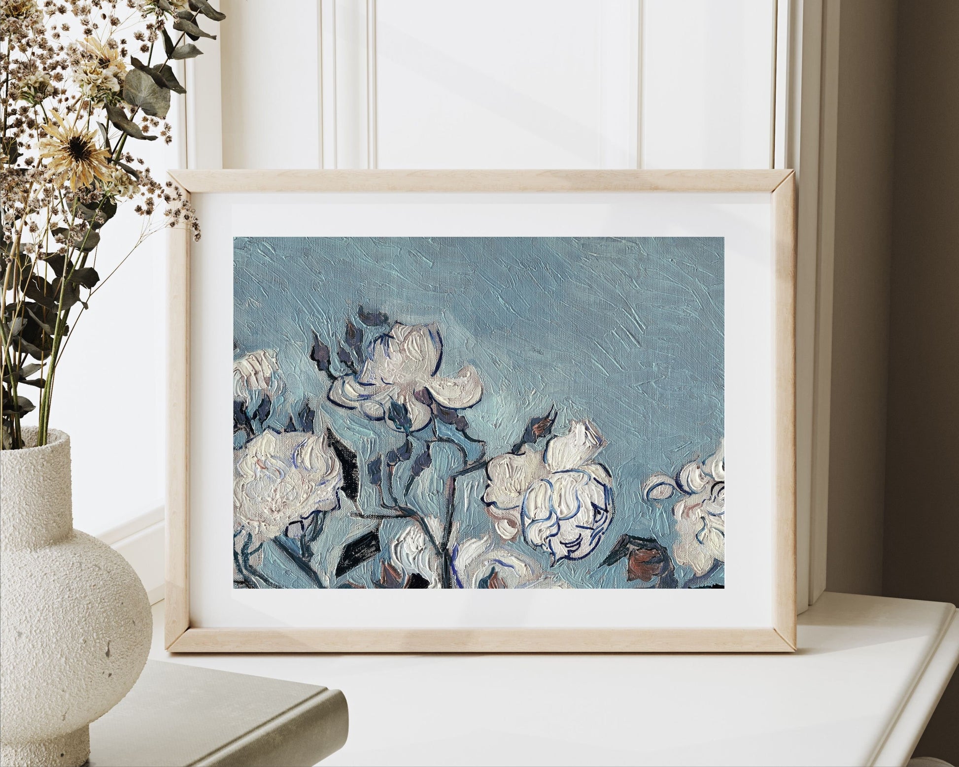 Blue and White Floral Printable Wall Art