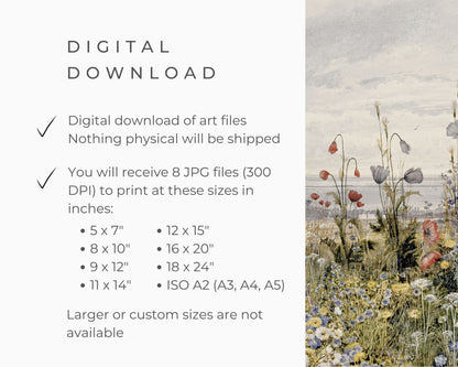 Wildflowers By Sea Printable Wall Art