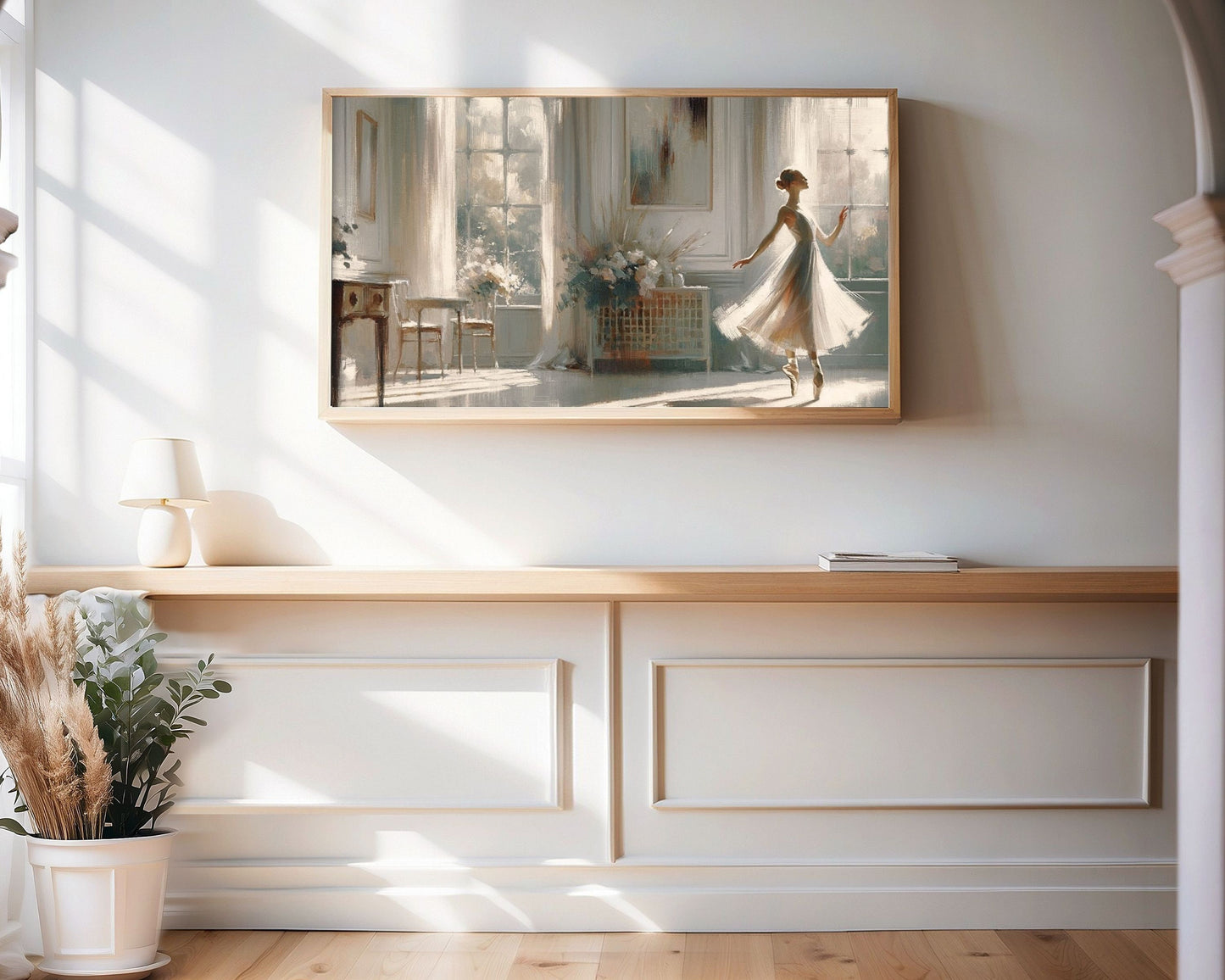 Ballerina In White Frame TV Art