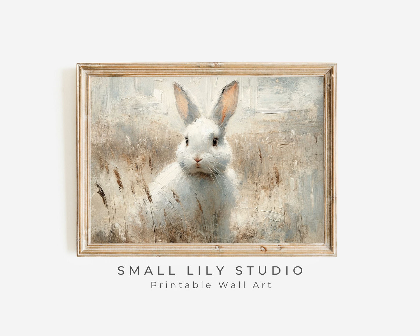 Rustic White Rabbit Printable Wall Art