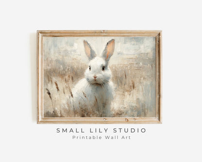 Rustic White Rabbit Printable Wall Art