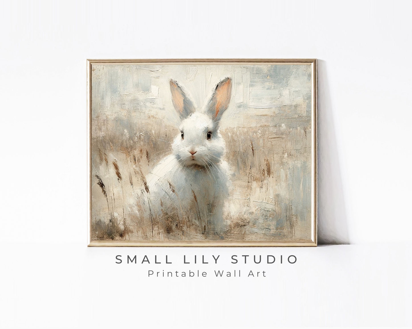 Rustic White Rabbit Printable Wall Art