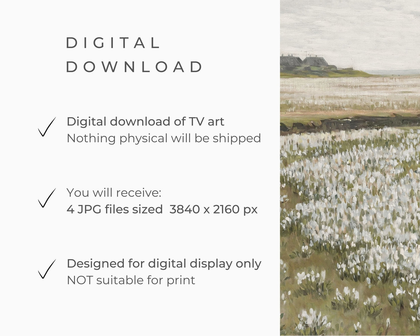 Spring White Floral Frame TV Art Bundle