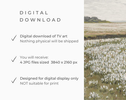 Spring White Floral Frame TV Art Bundle