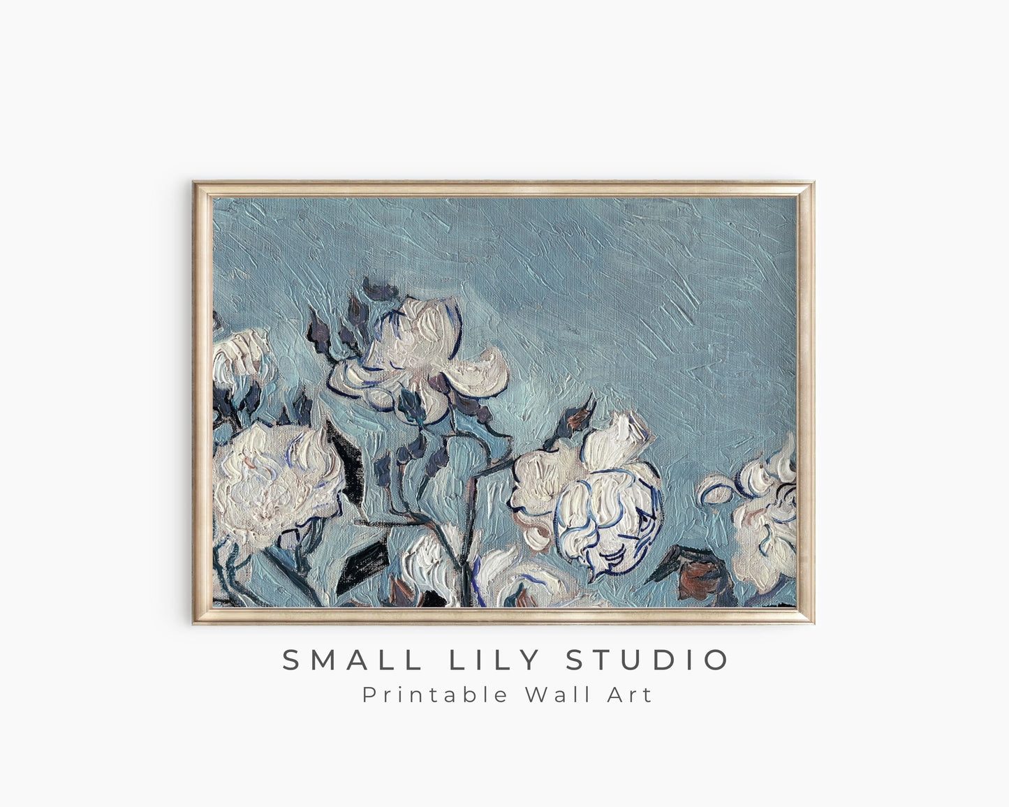 Blue and White Floral Printable Wall Art