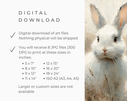 Rustic White Rabbit Printable Wall Art