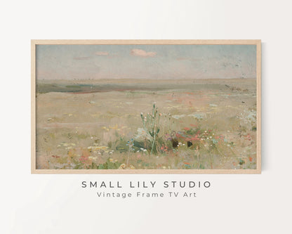 Summer Landscape With Wildflowers Frame TV Art