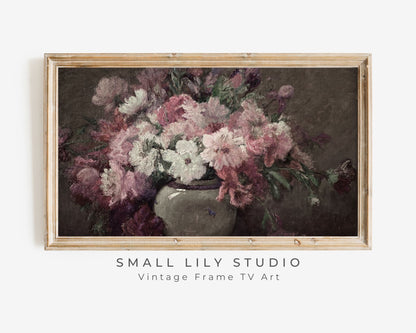 Pink Floral Still Life Frame TV Art