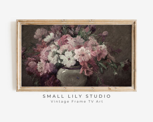 Pink Floral Still Life Frame TV Art