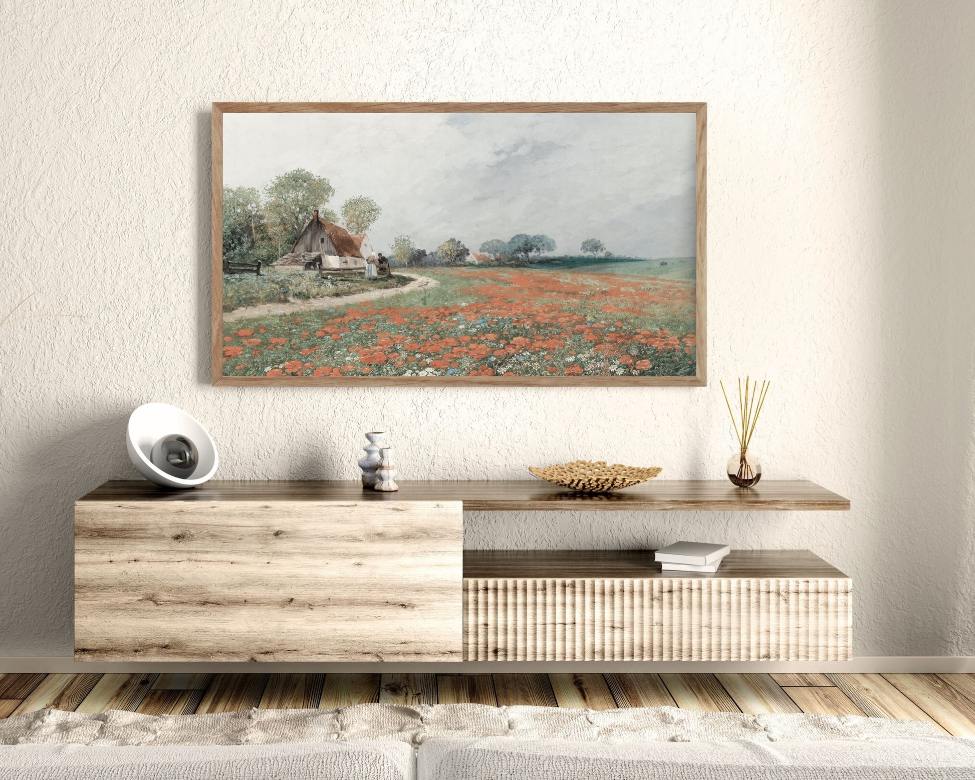 Poppy Field Spring Meadow Frame TV Art