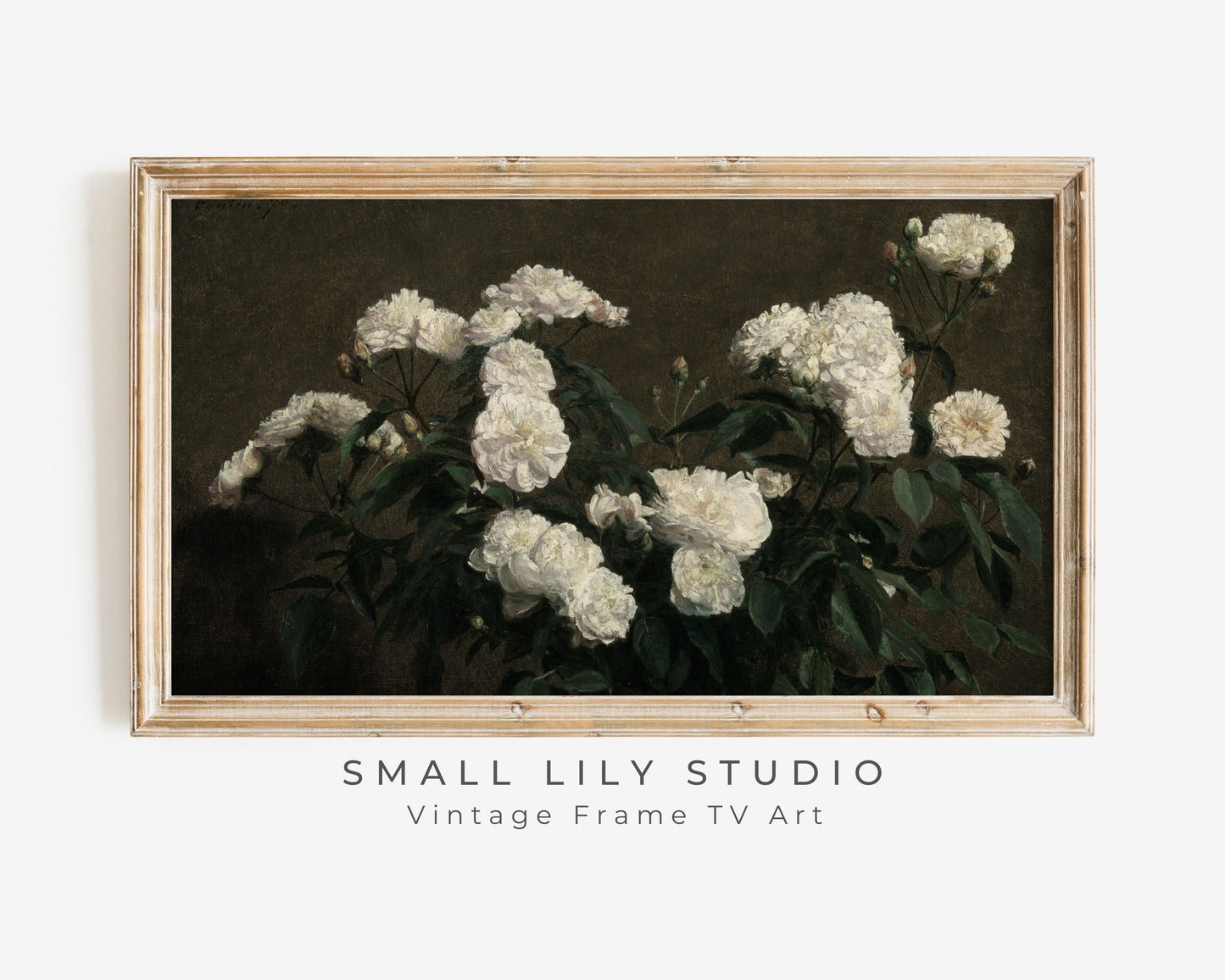 Moody Flowers White Frame TV Art