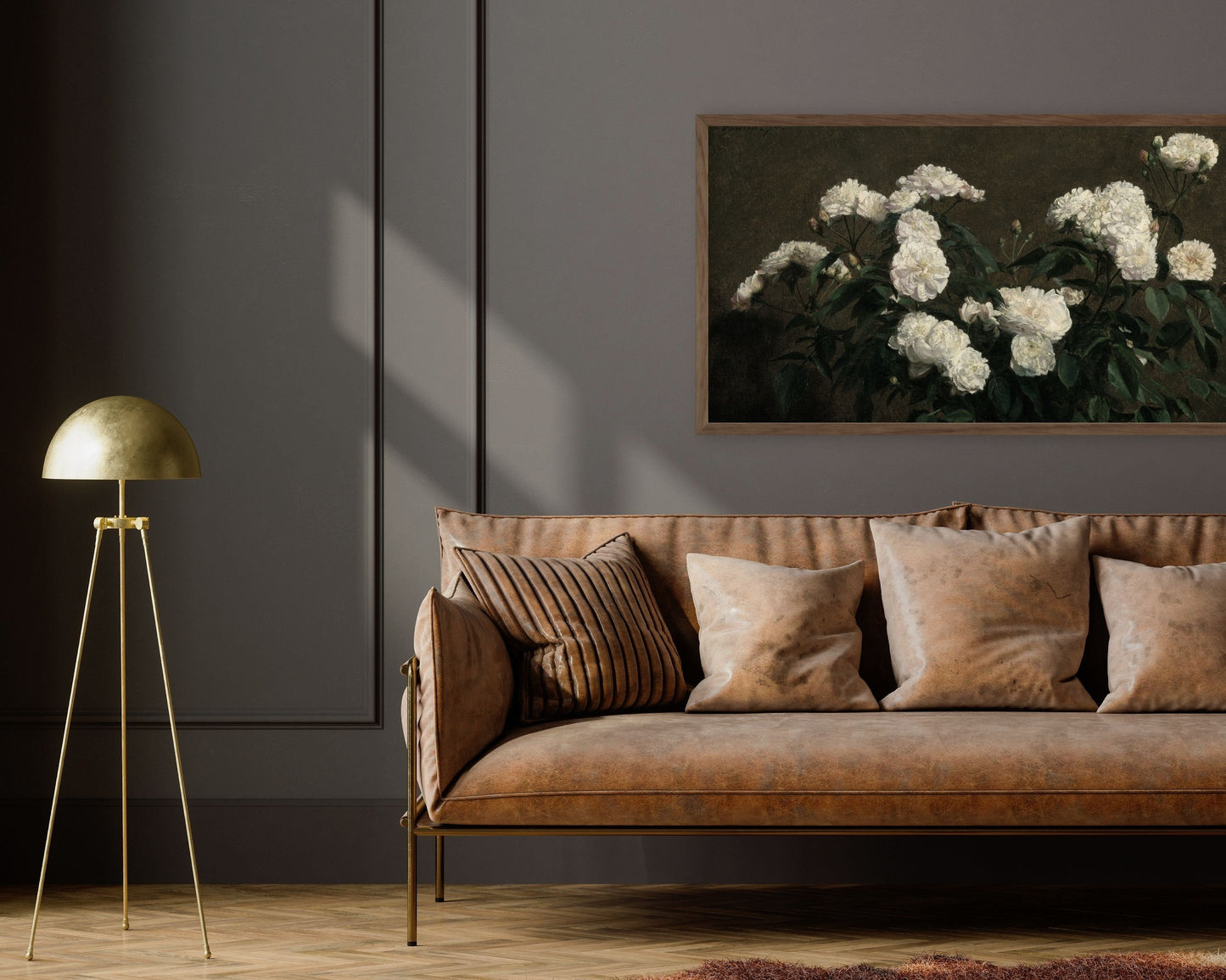 Moody Flowers White Frame TV Art