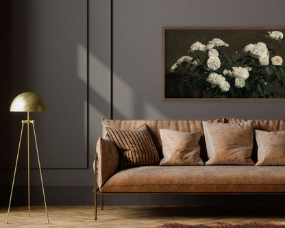 Moody Flowers White Frame TV Art