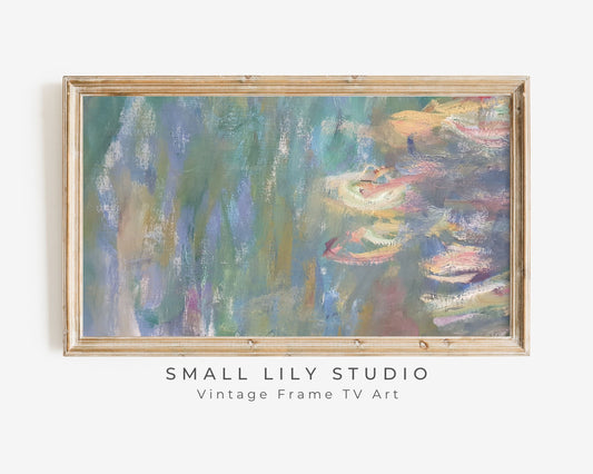 Summer Blue Green Water Lilies Frame TV Art