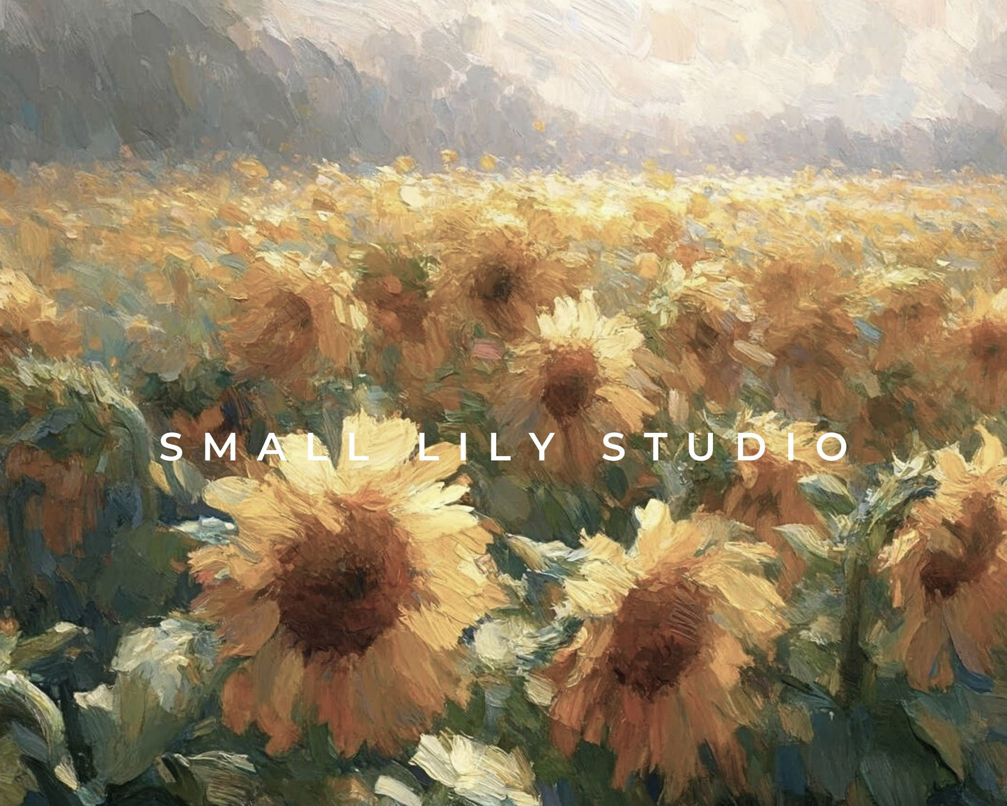 Moody Sunflower Field Frame TV Art