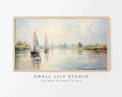 Sailboats On A Hazy Summer Day Frame TV Art