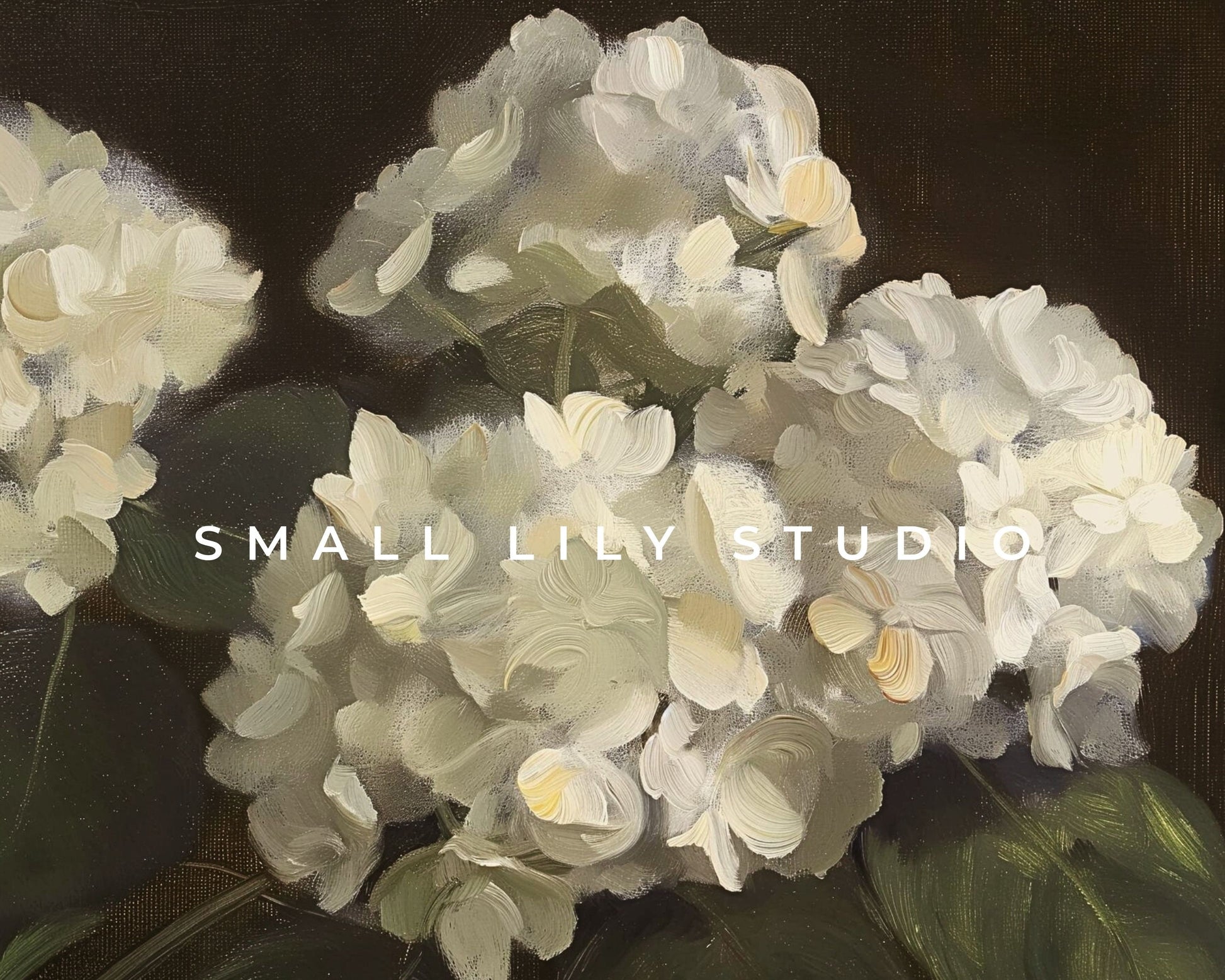 Moody White Hydrangeas Still Life Frame TV Art