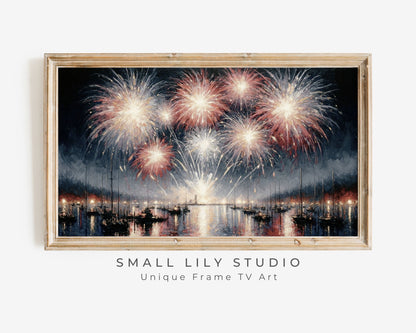 4th July Fireworks Painting Frame TV Art