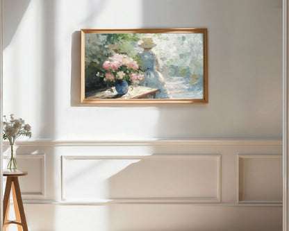 Spring Woman In Garden Frame TV Art