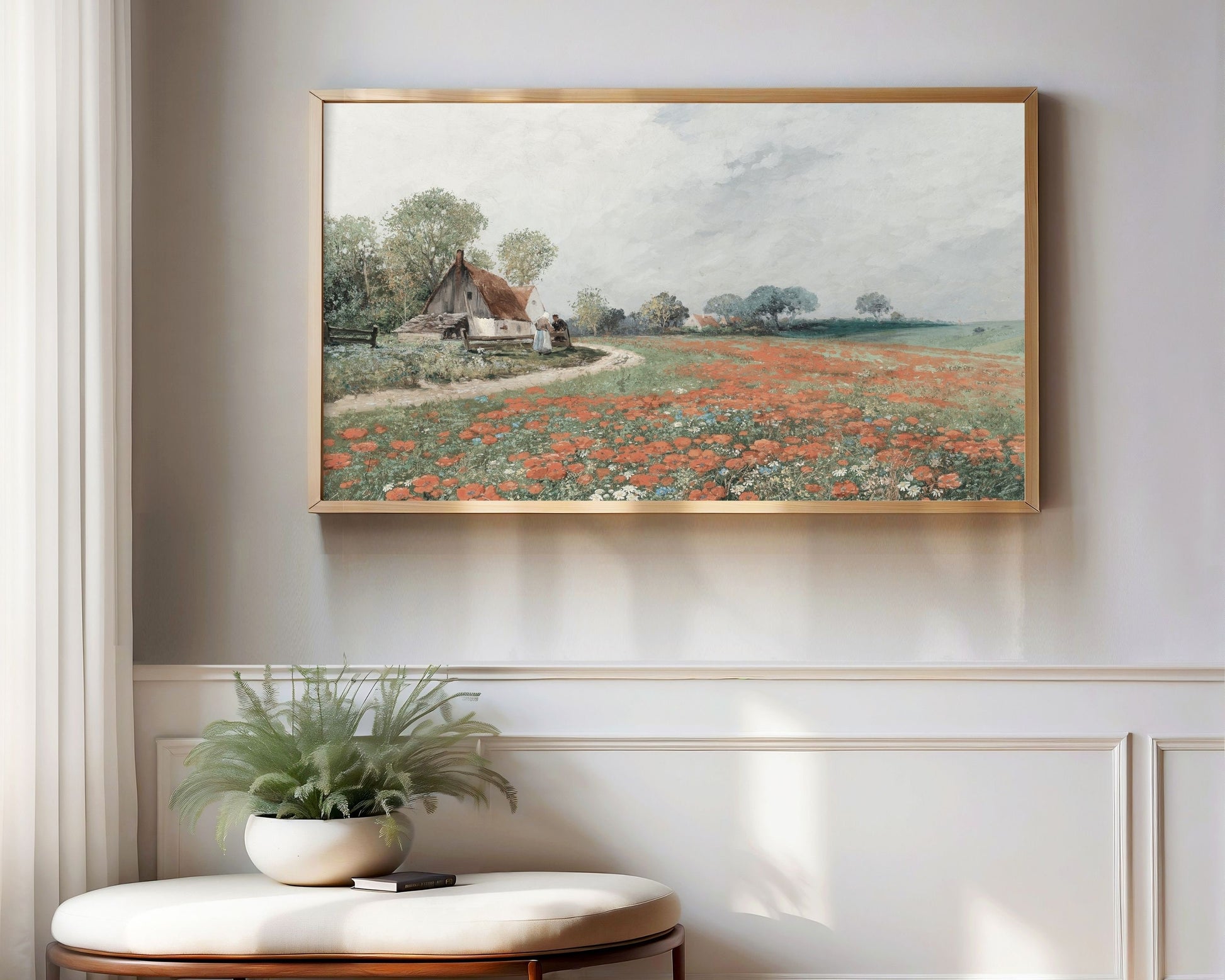 Poppy Field Spring Meadow Frame TV Art