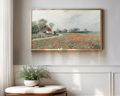 Poppy Field Spring Meadow Frame TV Art