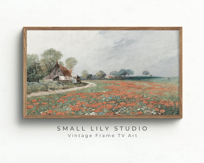 Poppy Field Spring Meadow Frame TV Art