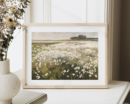 White Wildflowers Printable Wall Art