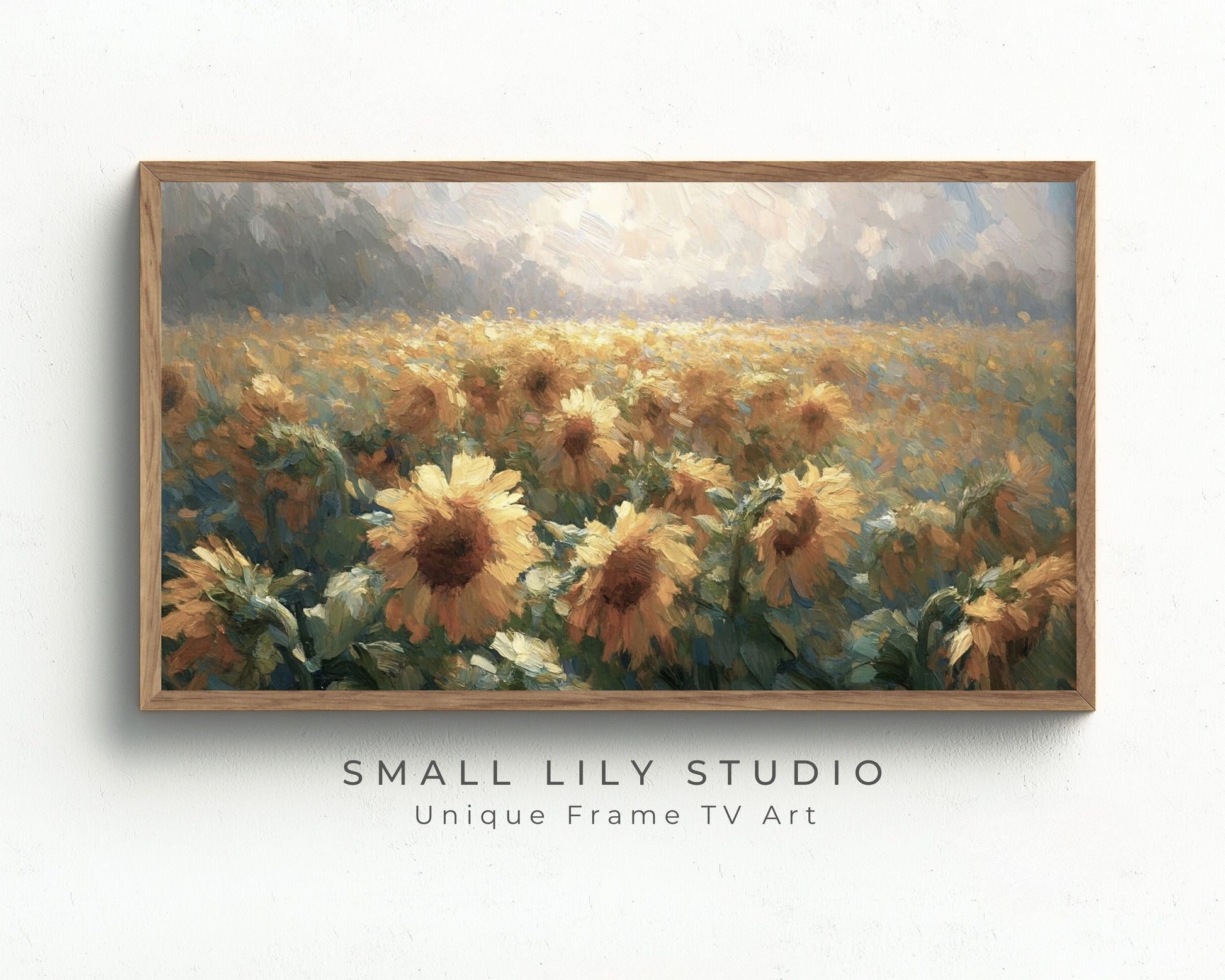 Moody Sunflower Field Frame TV Art