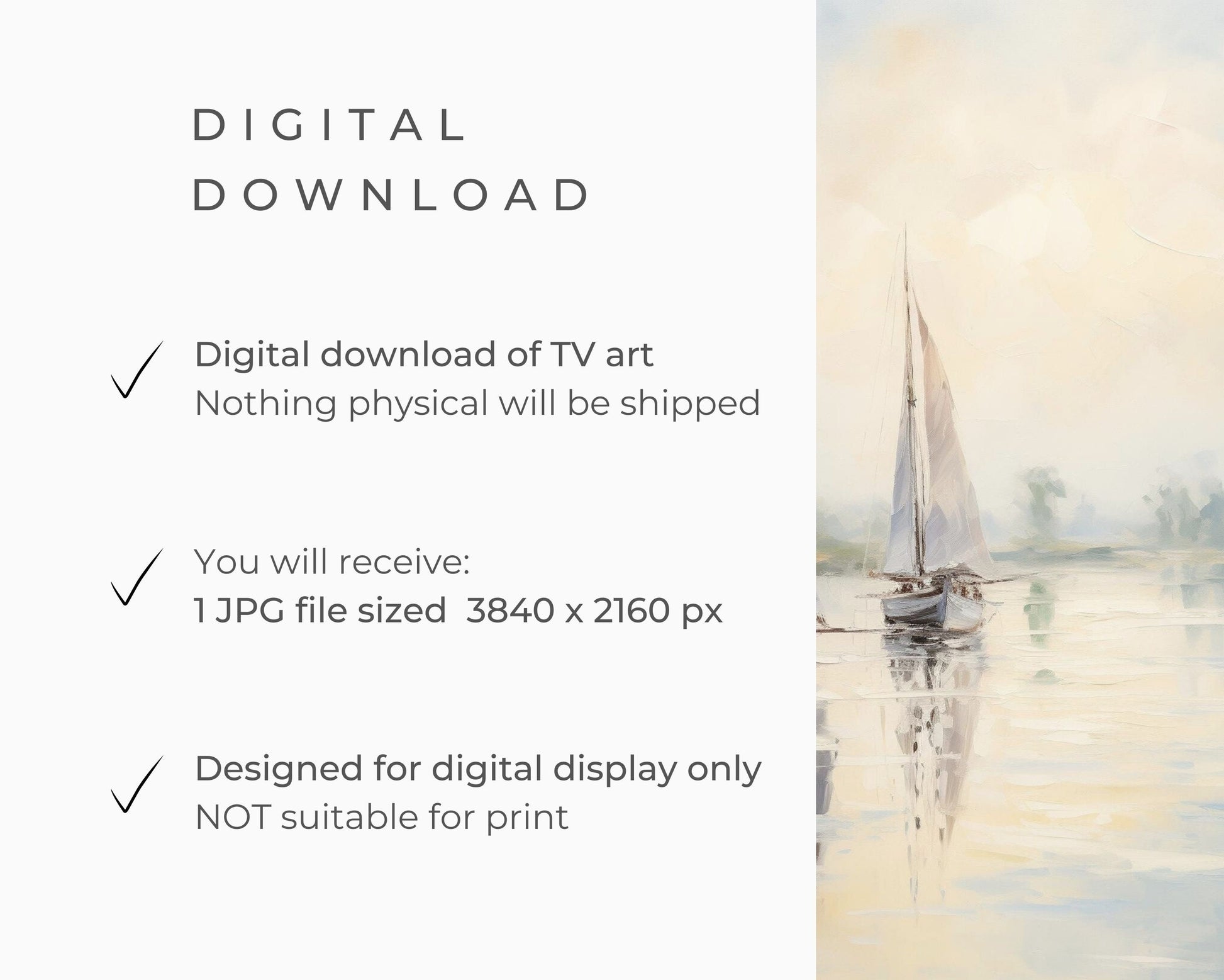 Sailboats On A Hazy Summer Day Frame TV Art