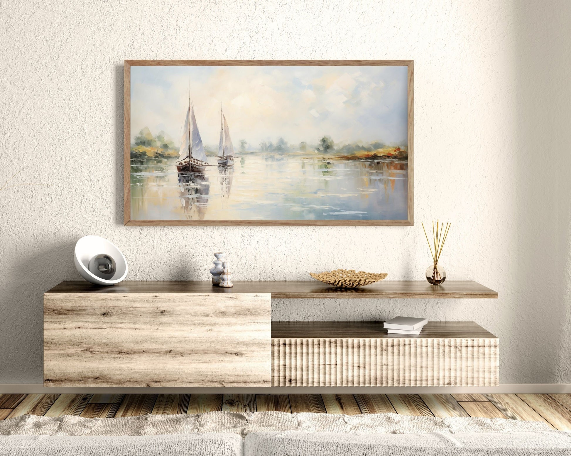 Sailboats On A Hazy Summer Day Frame TV Art