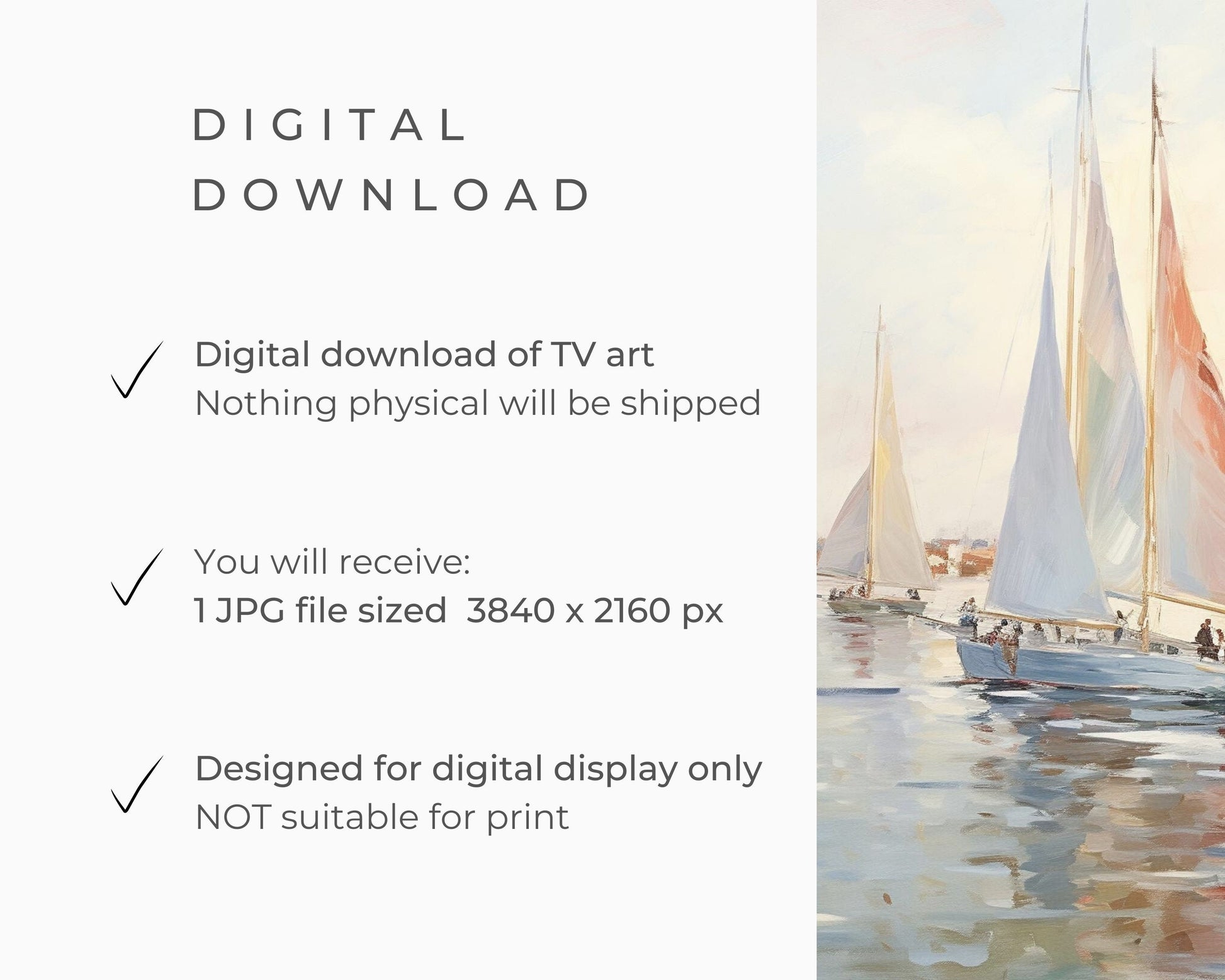 Summer Sailboats Frame TV Art