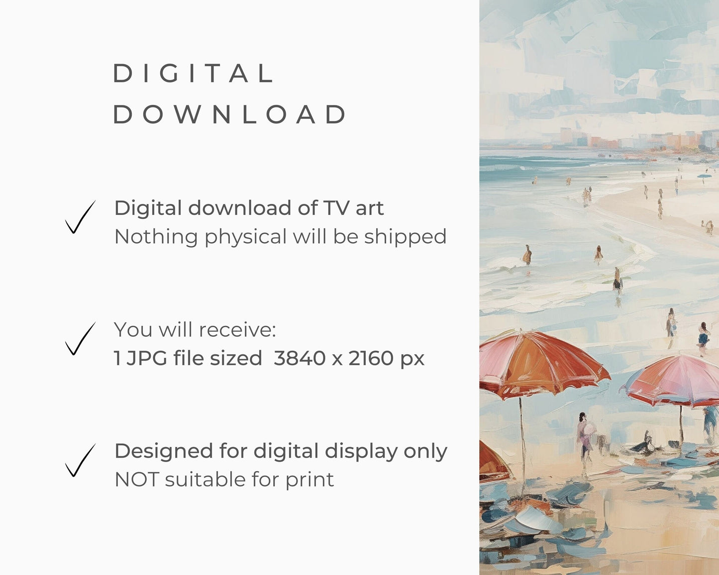 Summer Beach Umbrellas Frame TV Art