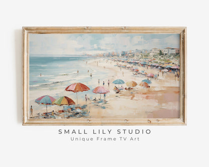 Summer Beach Umbrellas Frame TV Art