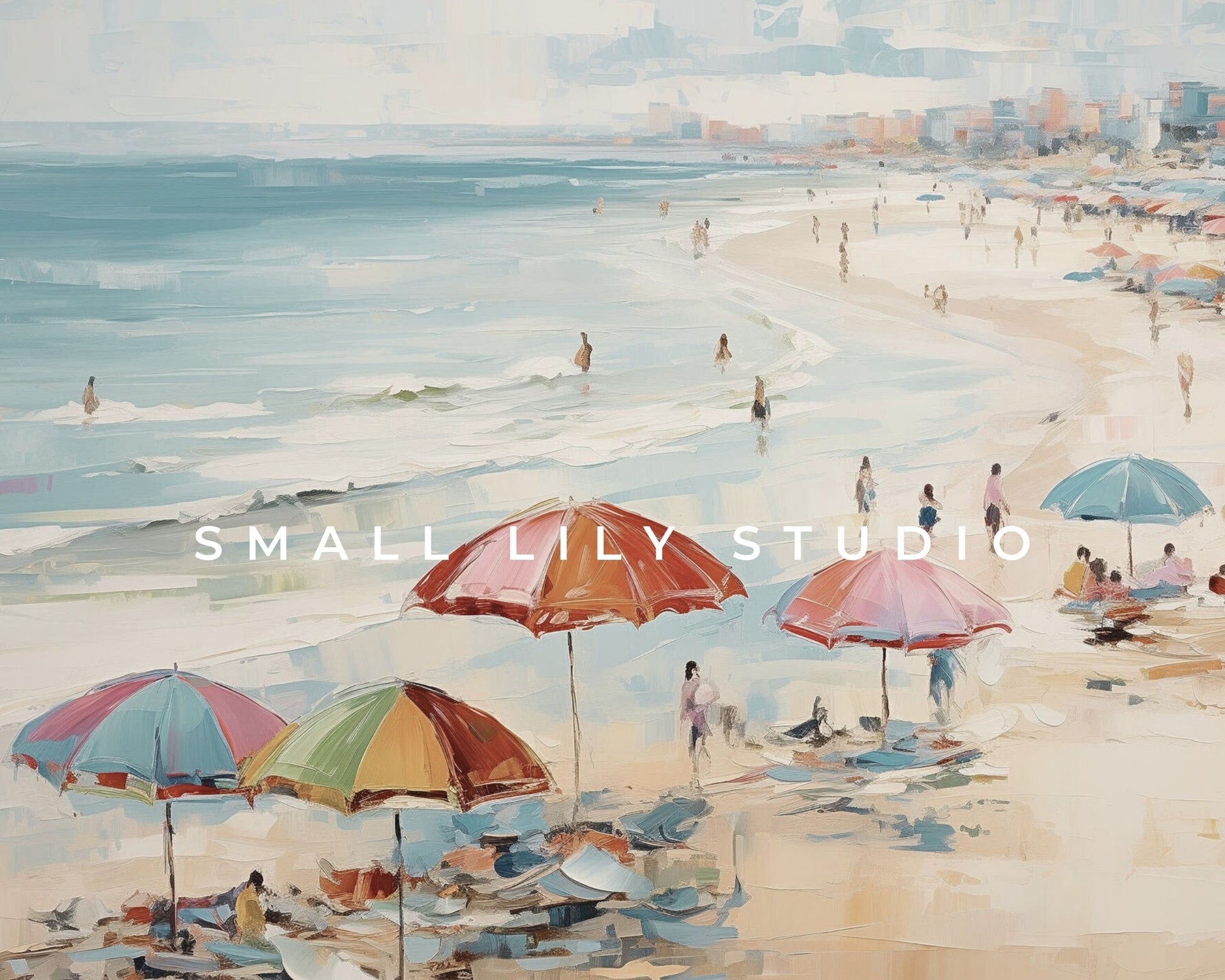 Summer Beach Umbrellas Frame TV Art